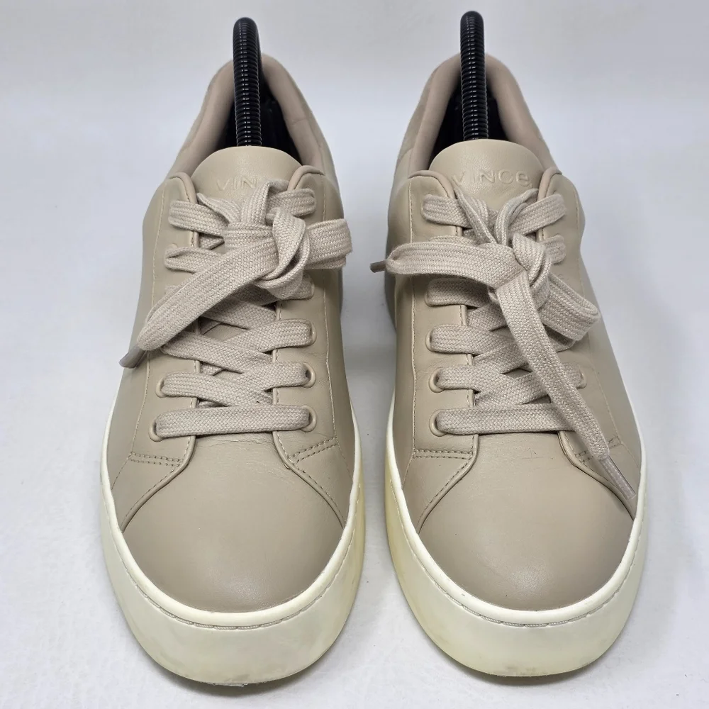 Vince Bensley Women's Platform Leather Lace-Up Sneaker Size 7.5 Pre-owned - Picture 6 of 11